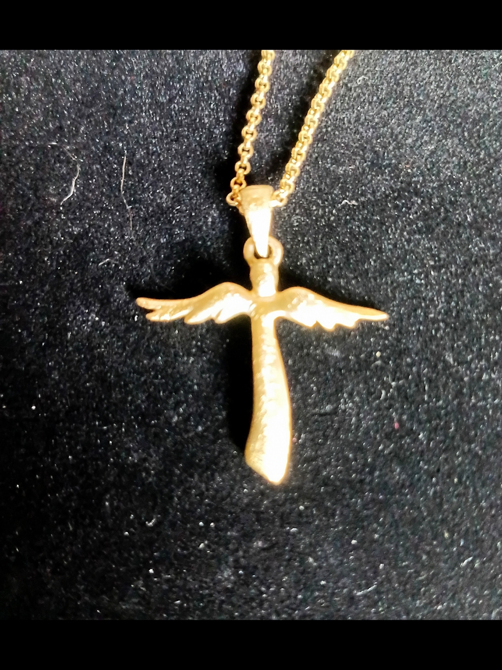 Delicate Gold Tone Angel Pendant Necklace for Women